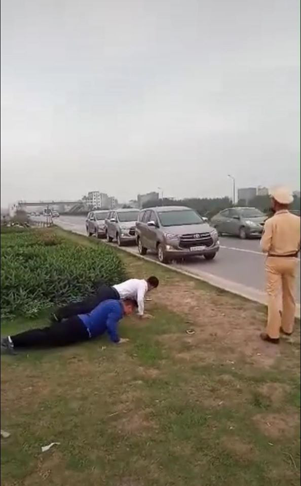 Cảnh sát giao thông Bắc Giang nói gì về clip phạt lái xe chống đẩy? ảnh 1