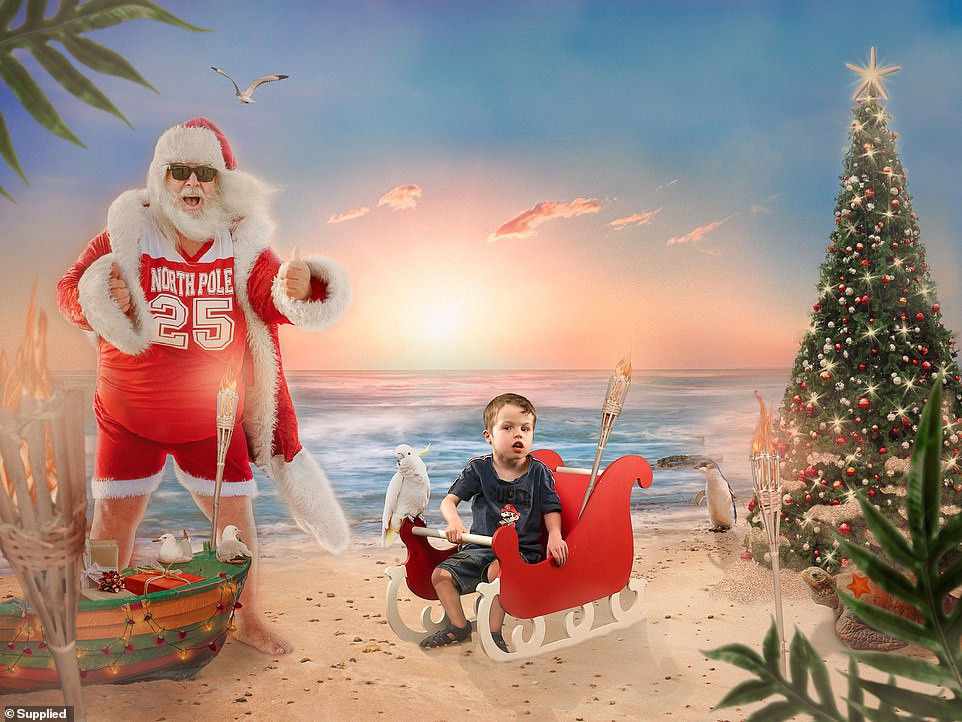 Xúc động bộ ảnh Giáng sinh bên ông già Noel của bệnh nhi giữa mùa COVID-19 ảnh 2