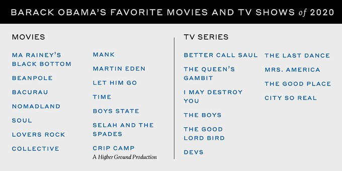 Ông Obama tiết lộ phim, ca khúc và sách yêu thích nhất năm 2020 ảnh 2