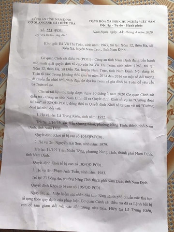 Vụ 'dân tố bị xâm phạm chỗ ở đêm giao thừa': Bắt giam 3 bị can ảnh 1