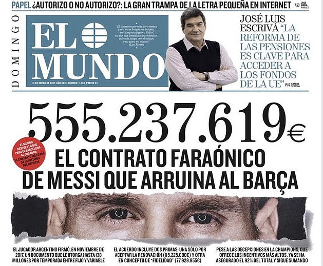 Choáng váng với hợp đồng hơn nửa tỷ euro của Lionel Messi ảnh 1