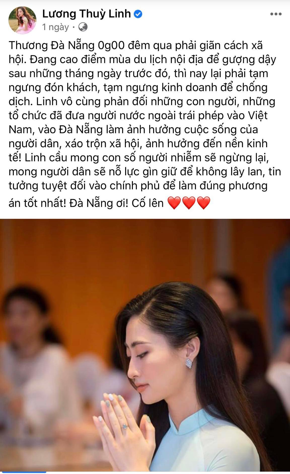 Hoa hậu Tiểu Vy, Lương Thùy Linh đồng lòng hướng về Đà Nẵng ảnh 2