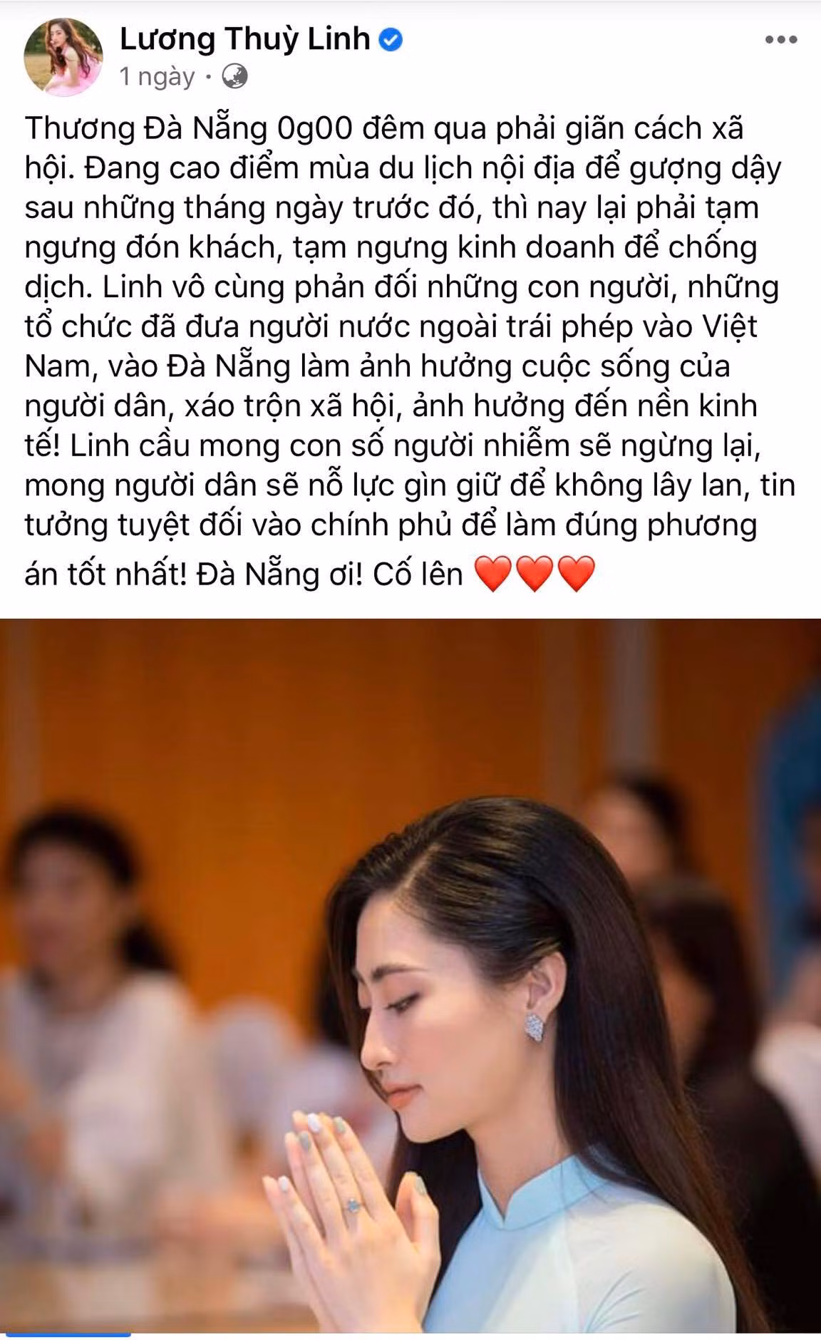Hoa hậu Tiểu Vy, Lương Thùy Linh đồng lòng hướng về Đà Nẵng ảnh 2