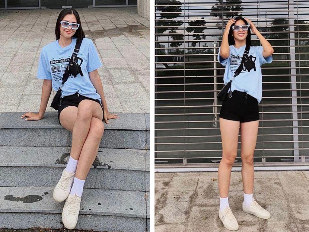 Chăm diện áo phông, Hoa hậu Tiểu Vy có cả '101' cách mix đồ cực khéo ảnh 2