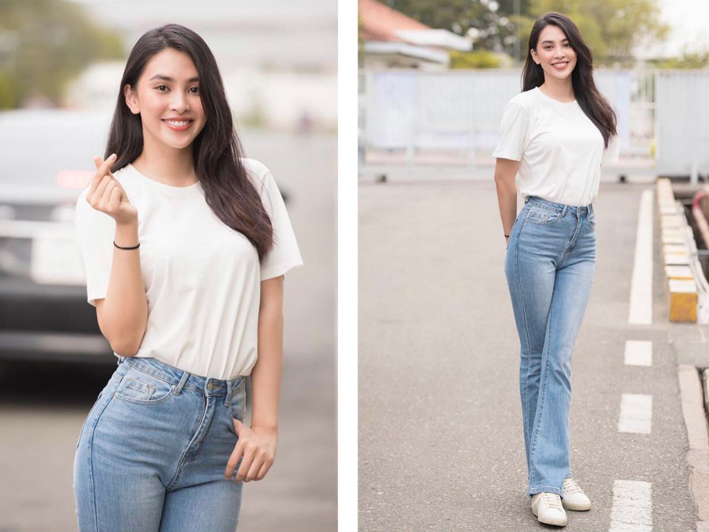 Chăm diện áo phông, Hoa hậu Tiểu Vy có cả '101' cách mix đồ cực khéo ảnh 1