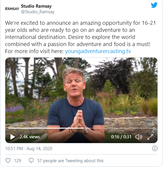 Siêu đầu bếp Gordon Ramsay tìm kiếm bạn đồng hành du lịch vòng quanh thế giới ảnh 1