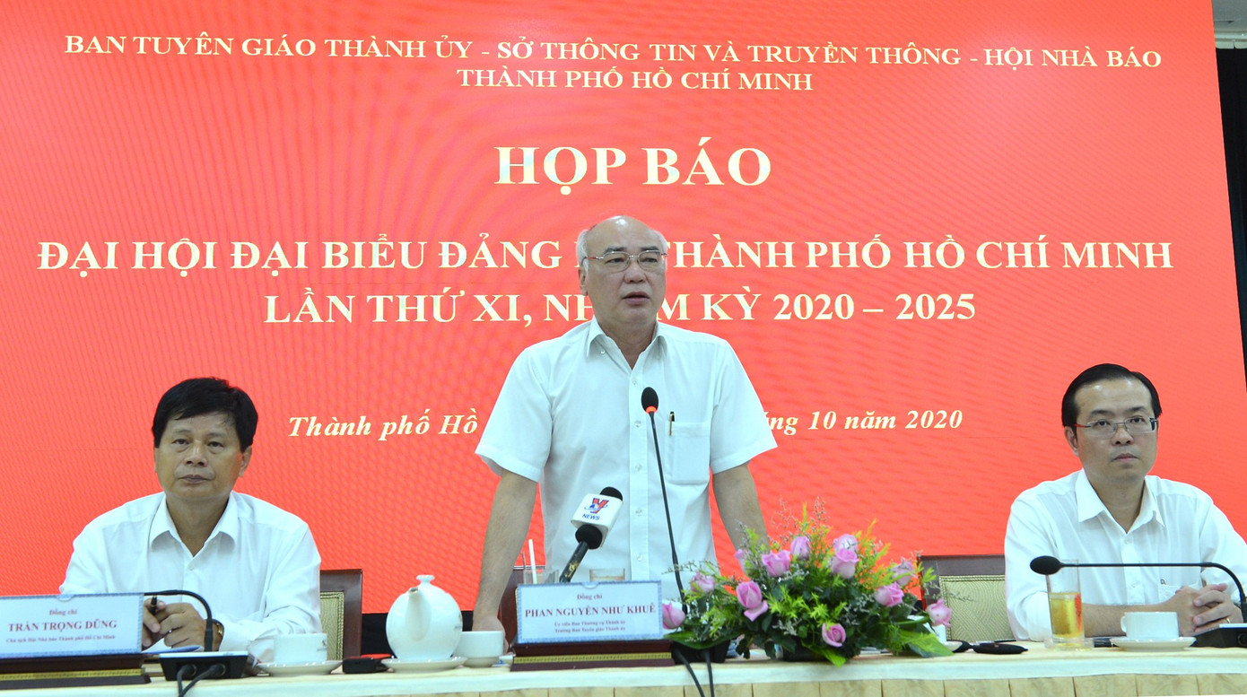 Thành ủy TPHCM họp báo hôm 12/10 công bố chương trình Đại hội Đại biểu Đảng bộ thành phố Khóa XI, nhiệm kỳ 2020 - 2025 Ban Chấp hành Đảng bộ TPHCM cảm ơn người dân ảnh 2