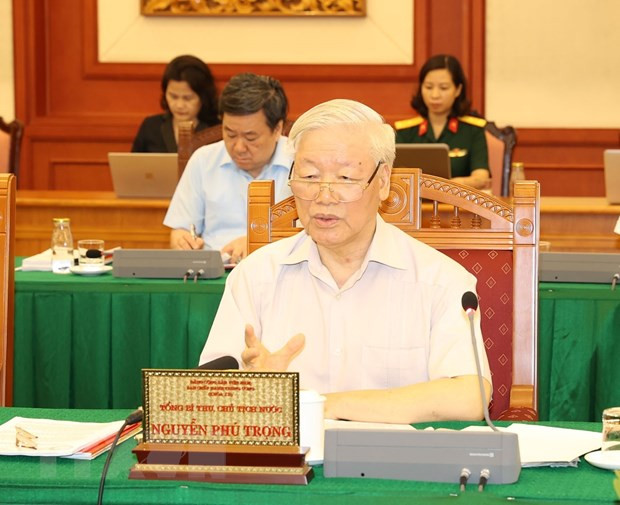 Bộ Chính trị làm việc với Thường vụ Quân ủy Trung ương ảnh 3