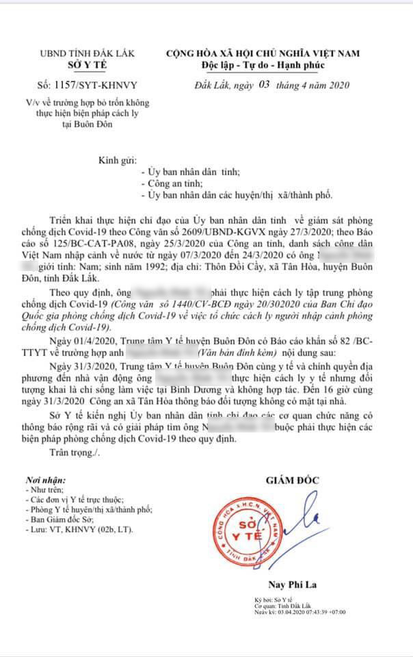 Đắk Lắk truy tìm người đàn ông trốn cách ly ảnh 1