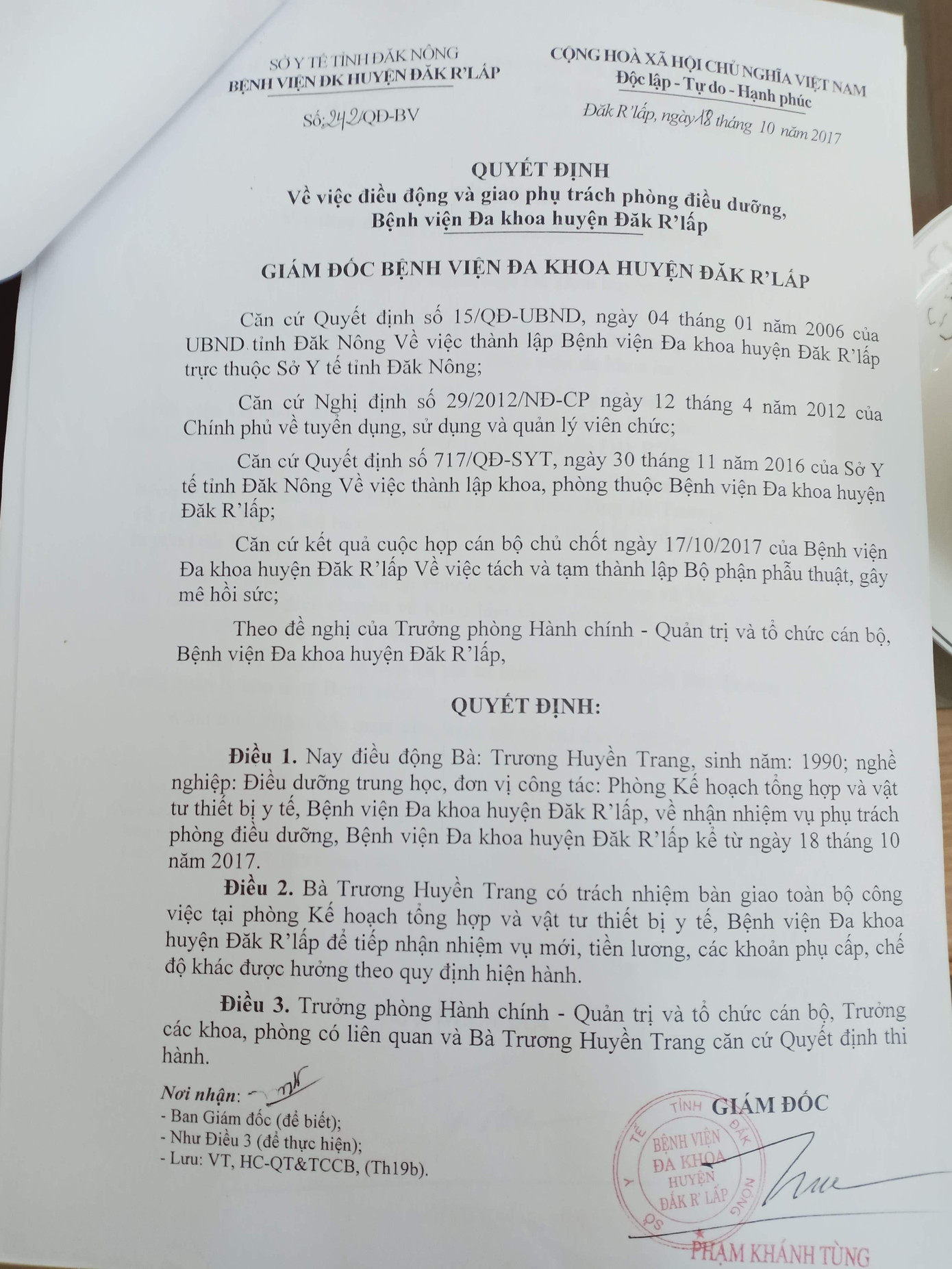 Nữ 9X nhân viên hợp đồng lao động được giao phụ trách nhiều phòng ảnh 1