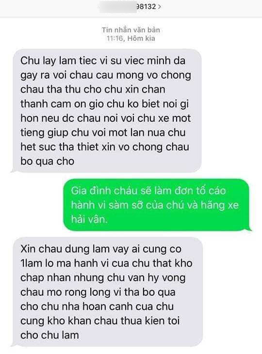 Tài xế nhắn tin xin lỗi sau khi sàm sỡ nữ hành khách ảnh 2