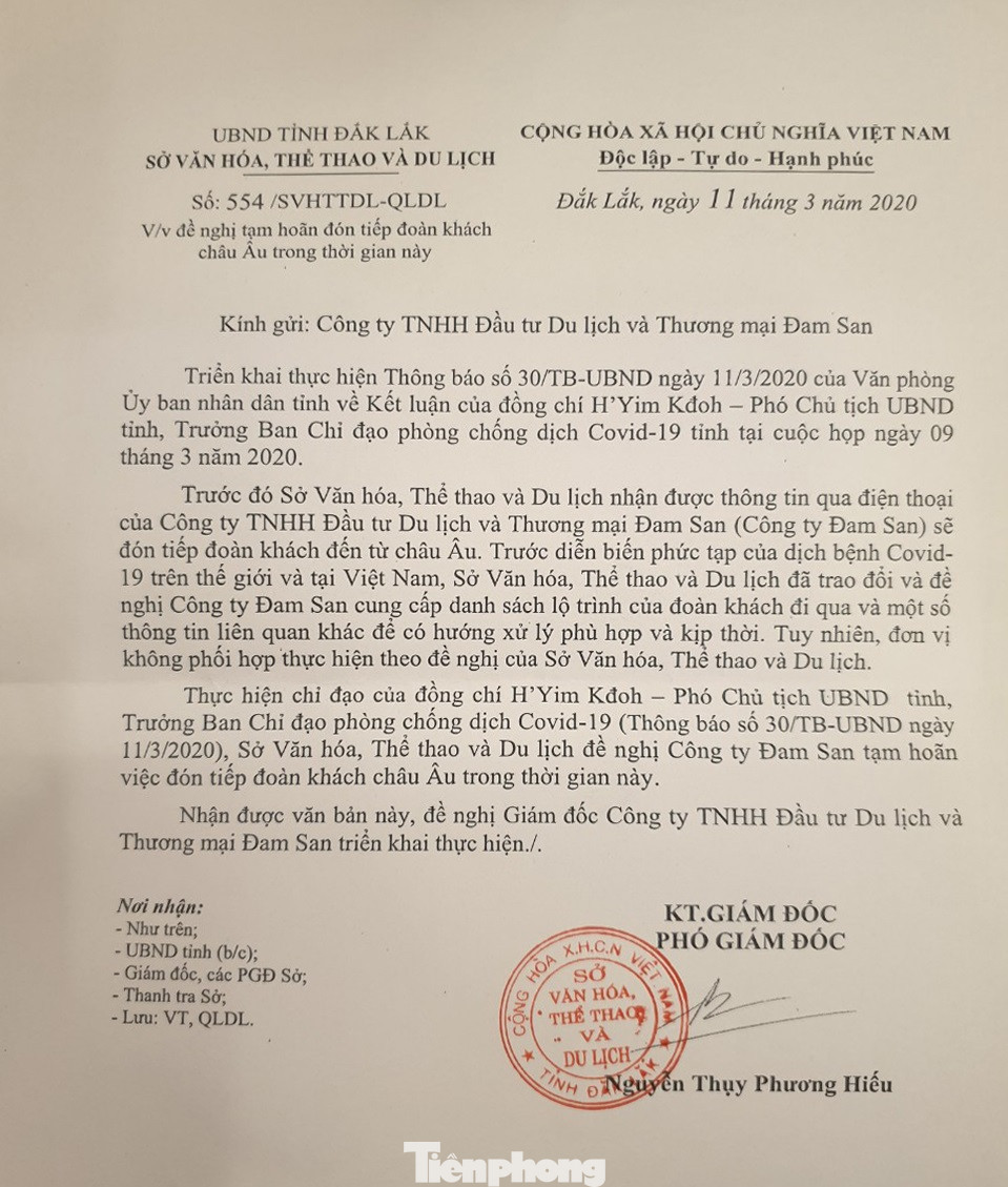 Sở Văn hóa Đắk Lắk cấm khách sạn đón khách châu Âu? ảnh 1