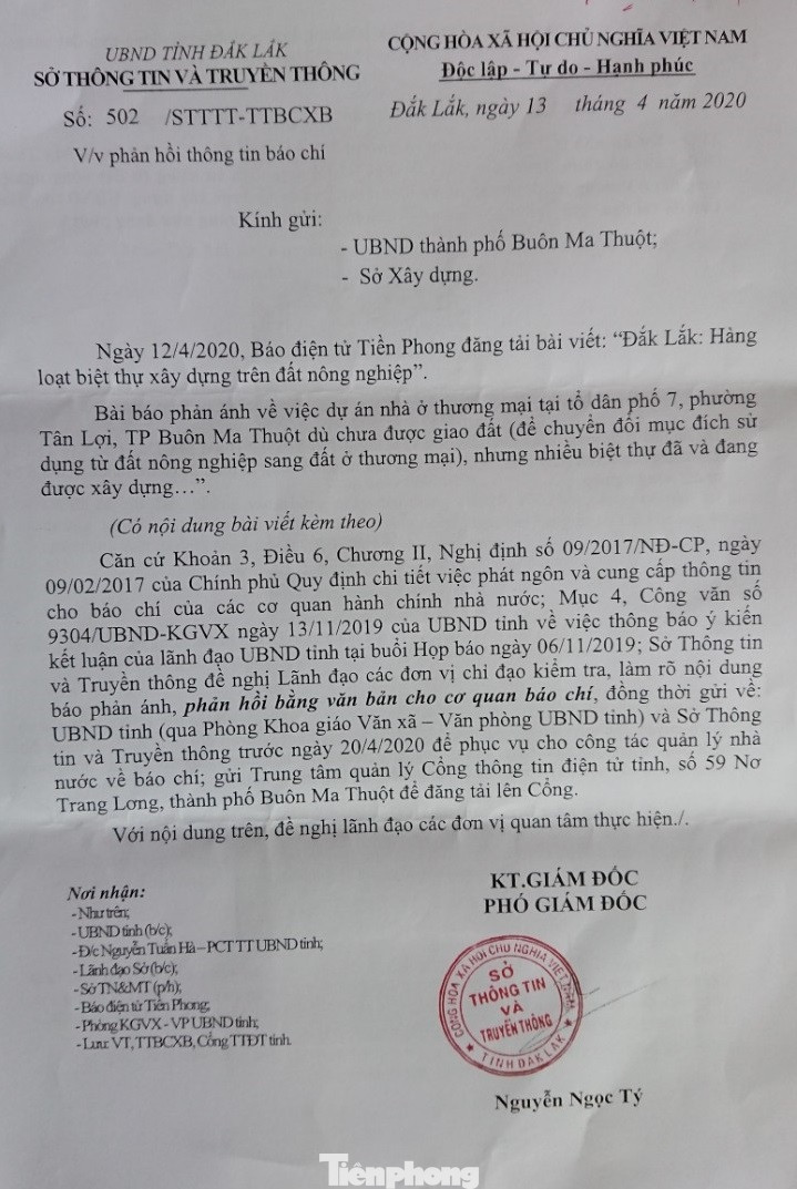 Đề nghị làm rõ vụ 'Hàng loạt biệt thự xây dựng trên đất nông nghiệp' ảnh 1
