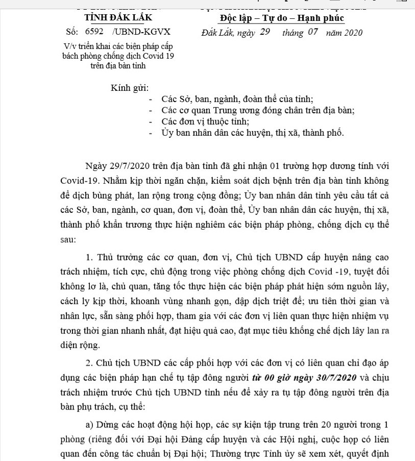 Đắk Lắk hạn chế tụ tập đông người, tạm đóng cửa karaoke, vũ trường ảnh 1