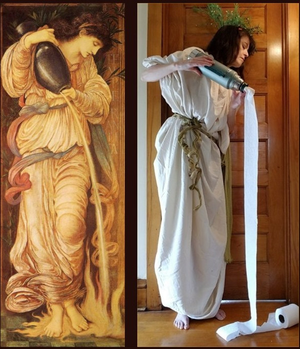 Ở nhà cách ly, cư dân mạng “tái tạo” các kiệt tác nghệ thuật bằng đồ dùng hằng ngày ảnh 2