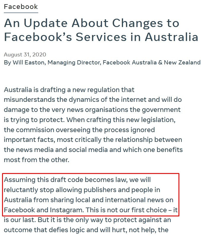 Cuộc chiến căng thẳng giữa Úc với Facebook và Google: Úc buộc tội Facebook “thủ đoạn” ảnh 1