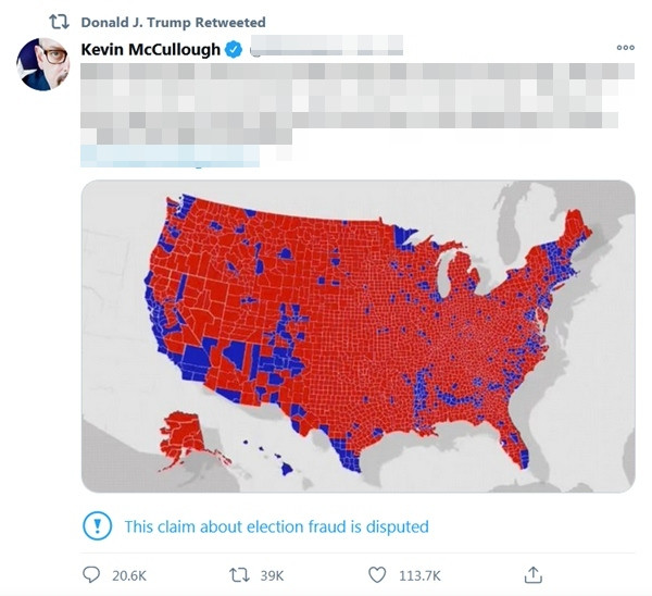 Tổng thống Trump đăng bản đồ bầu cử “kiểu mới” để chứng minh mình thắng: Thực tế là gì? ảnh 1