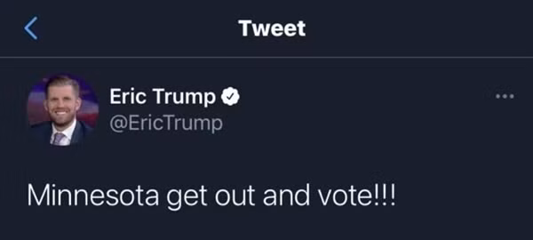 Bầu cử có kết quả rồi mới kêu gọi đi bỏ phiếu, con trai Tổng thống Trump bị “troll” mạnh ảnh 1