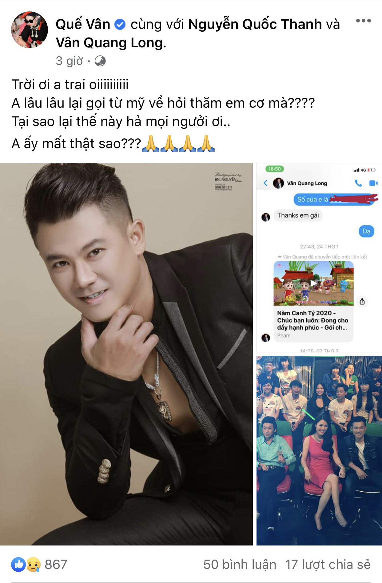 Ưng Hoàng Phúc đau xót khi đọc bình luận vô cảm về Vân Quang Long vừa qua đời ảnh 7