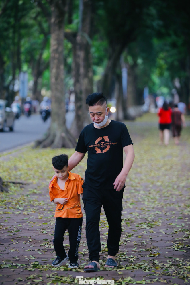 Người Hà Nội xuống phố chụp ảnh lá vàng rơi bất chấp giãn cách xã hội ảnh 2