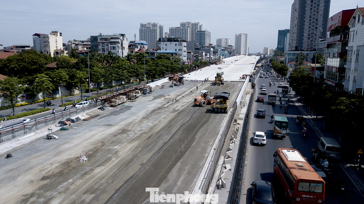 Gấp rút thi công cầu cạn nối vành đai 3 Hà Nội ảnh 7