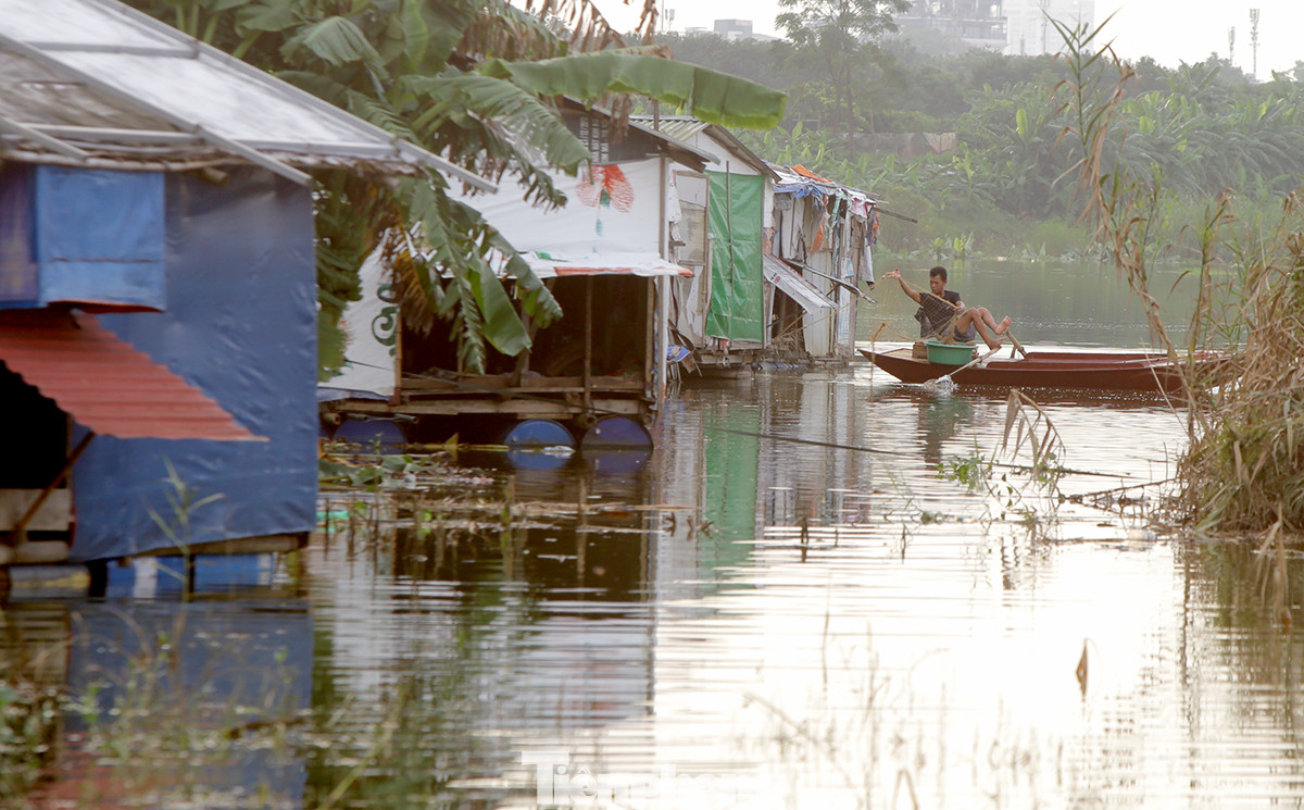 Cuộc sống bị đảo lộn của người dân bãi giữa sông Hồng mùa nước lên ảnh 4