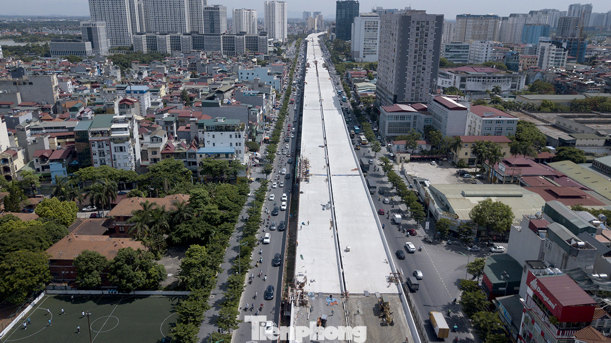 Gấp rút thi công cầu cạn nối vành đai 3 Hà Nội ảnh 17