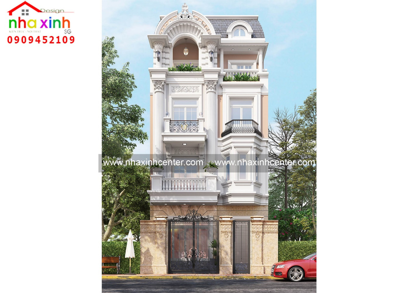 Top những mẫu thiết kế nhà phố cổ điển đẹp ảnh 1