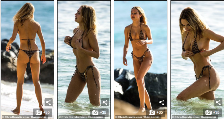 Mẫu 9x Anh quốc mặc bikini bé xíu, tôn đường cong tuyệt mỹ ở biển ảnh 6