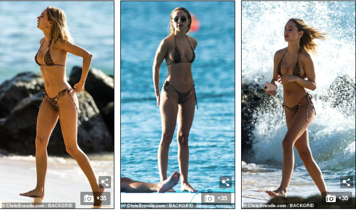 Mẫu 9x Anh quốc mặc bikini bé xíu, tôn đường cong tuyệt mỹ ở biển ảnh 5