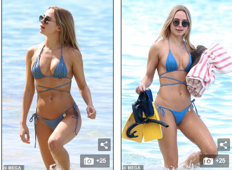 Mẫu áo tắm Kimberley Garner gợi cảm ngất ngây, đi biển cùng trai lạ ảnh 1