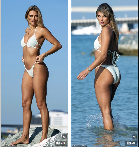 Arabella Chi nóng bỏng gây 'chao đảo' với bikini bé xíu ở biển ảnh 7