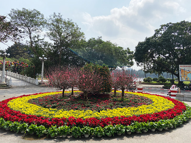 Công viên, vườn thú Hà Nội rực rỡ cờ hoa, sẵn sàng đón du khách dịp Tết ảnh 2