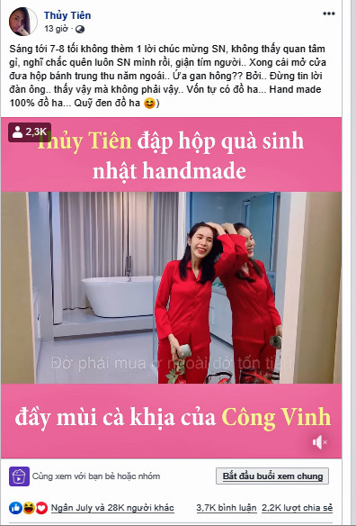 Thủy Tiên cười 'như được mùa' với cục tiền Công Vinh tặng sinh nhật ảnh 1