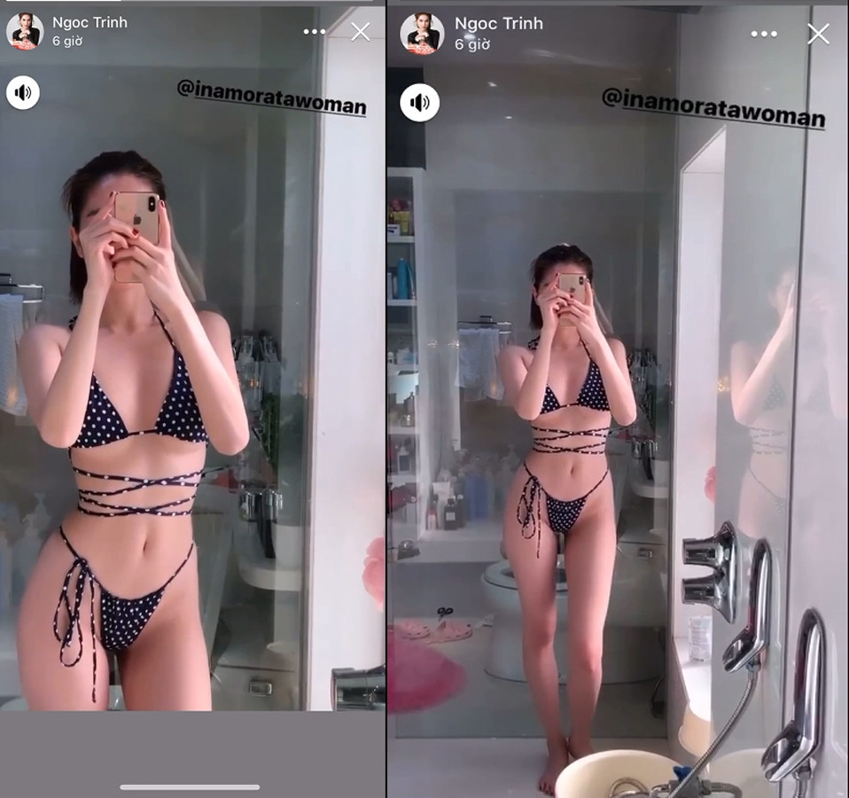 Ngọc Trinh lại gây 'bão' khi khoe clip mặc bikini có thiết kế táo bạo ảnh 1