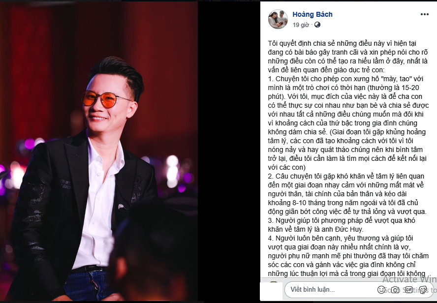 Bị chỉ trích vì để con xưng hô mày - tao với mình, Hoàng Bách lên tiếng ảnh 1