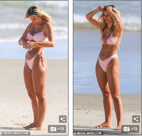 Nàng mẫu 9x nước Úc trắng nõn nà cực gợi cảm với áo tắm hồng phớt ảnh 1