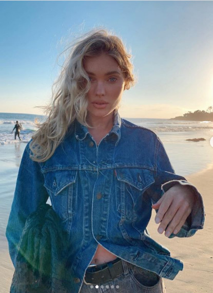 'Thiên thần nội y' Elsa Hosk lăng xê đồ jeans, áo cài 1 khuy cực chất ảnh 4
