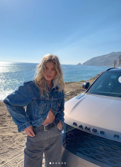 'Thiên thần nội y' Elsa Hosk lăng xê đồ jeans, áo cài 1 khuy cực chất ảnh 3