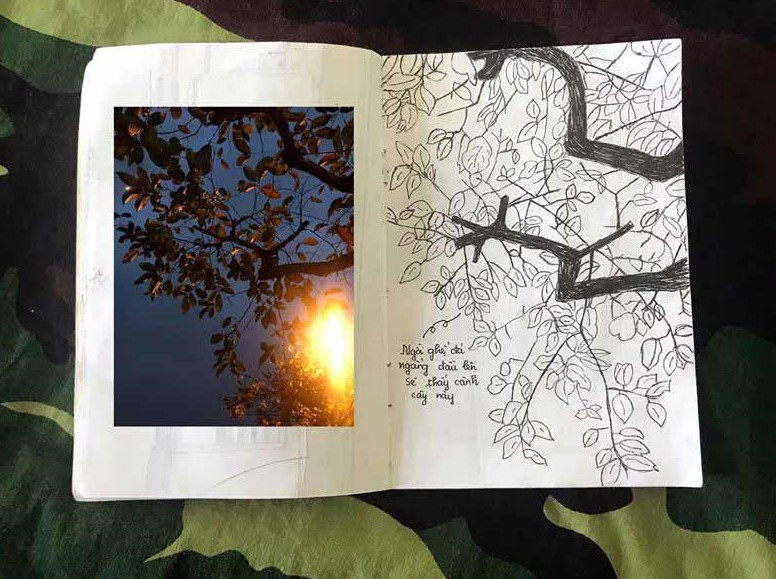 Xúc động tranh vẽ 14 ngày cách ly trong doanh trại của cô gái 18 tuổi ảnh 9