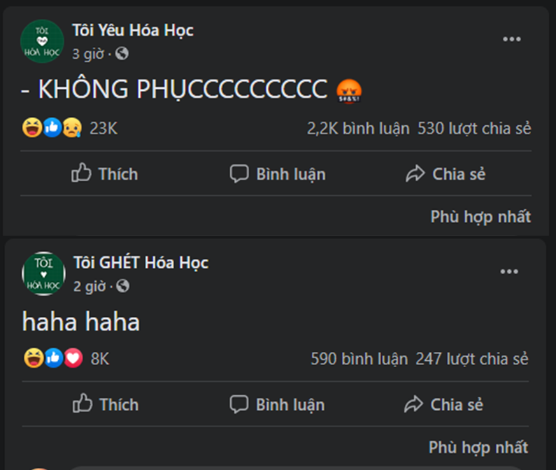 Hơn 500K người theo dõi battle giữa 2 fanpage Hóa học - người thích nhiều kẻ ghét cũng lắm ảnh 3