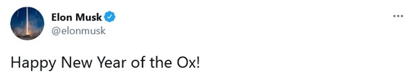 Mùng 1 Tết, tỷ phú Elon Musk đăng bài chúc mừng năm Tân Sửu, cư dân mạng phát hiện ngay điều thú vị ảnh 1