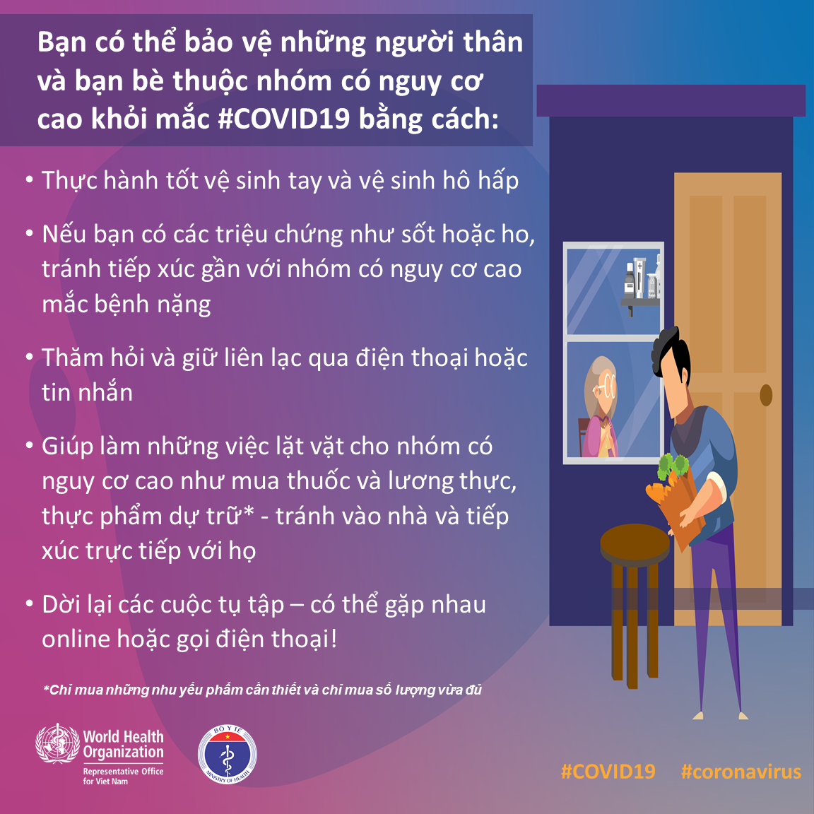 WHO khuyến cáo việc nên làm với những người có nguy cơ cao mắc COVID-19 ảnh 3