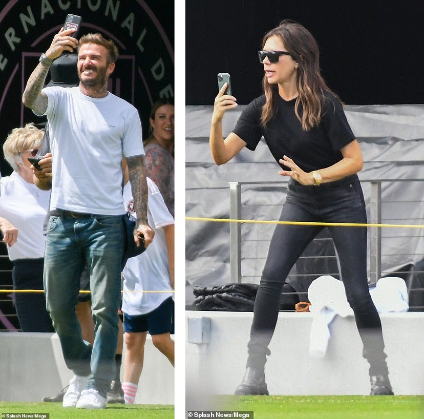 Vợ chồng Beckham dẫn con đi đá bóng giữa mùa dịch, ôm hôn đắm đuối ảnh 5
