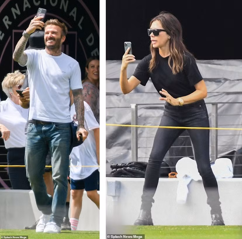 Vợ chồng Beckham dẫn con đi đá bóng giữa mùa dịch, ôm hôn đắm đuối ảnh 5
