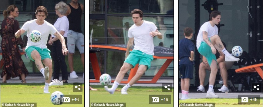 Vợ chồng Beckham dẫn con đi đá bóng giữa mùa dịch, ôm hôn đắm đuối ảnh 6