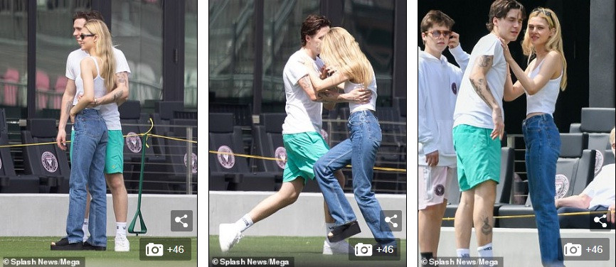 Vợ chồng Beckham dẫn con đi đá bóng giữa mùa dịch, ôm hôn đắm đuối ảnh 8