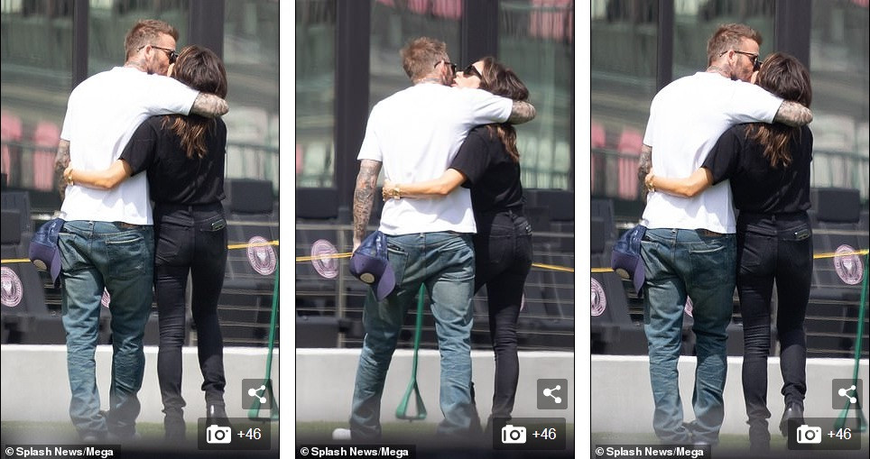 Vợ chồng Beckham dẫn con đi đá bóng giữa mùa dịch, ôm hôn đắm đuối ảnh 3