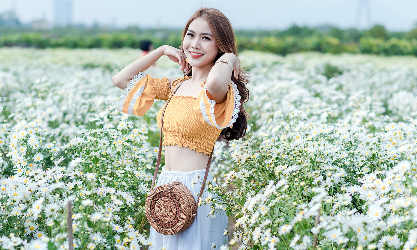 Thiếu nữ Hà thành khoe sắc bên vườn cúc họa mi ảnh 5