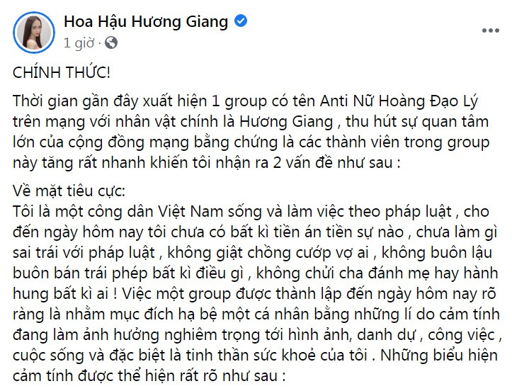 Không để anti-fan tung hoành, Hương Giang đã có bài phản hồi vừa dài vừa “gắt“ ảnh 3